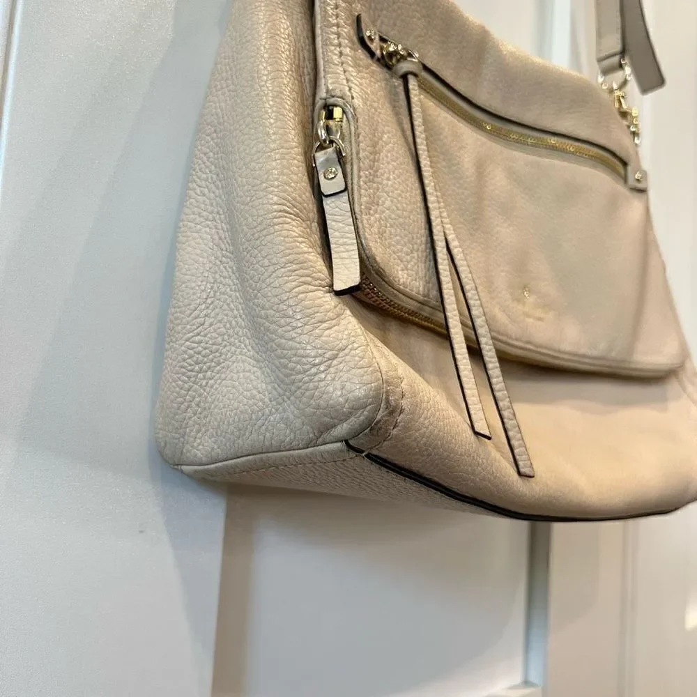 Kate Spade Cobble Hill Small Leather Toddy Satchel Purse Bag Crossbody Cream